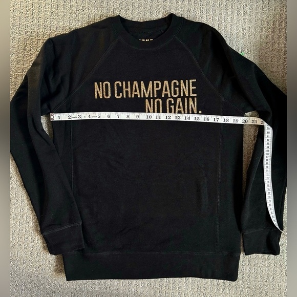 No Champagne No Gain! 🥂🍾 Brunette the  Label Crewneck Sweatshirt - Size S/M - Picture 3 of 5